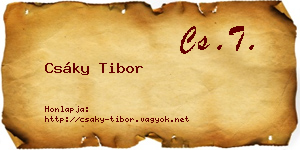 Csáky Tibor névjegykártya